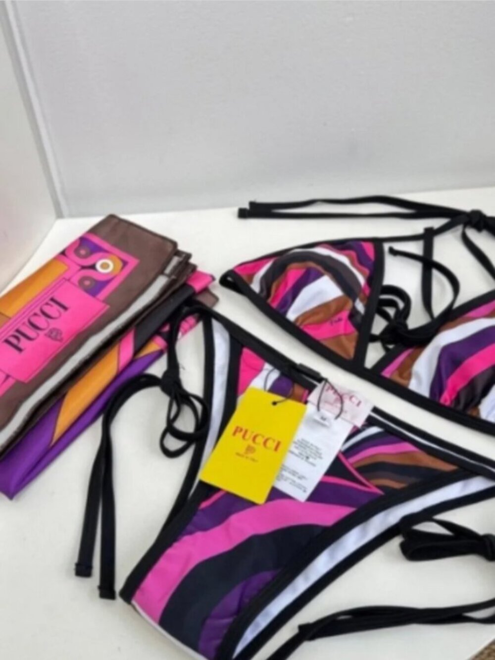 Emilio Pucci Vibrant Pink and Brown Bikini Set - Picture 5 of 5